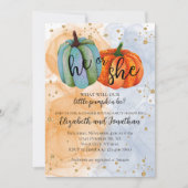 秋カラフルカボチャHe or She Reveal 招待状 (正面)