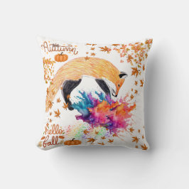 秋カラフルキツネ クッション