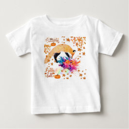 秋カラフルキツネ ベビーTシャツ