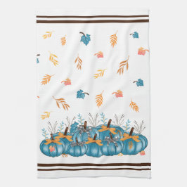 秋カラフルブルーパンプキンスキッチンタオル キッチンタオル
