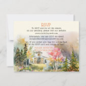 秋カラフルホワ素朴イトバーンウェディングRSVPカード ノートカード (正面)