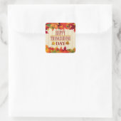 秋カラフルメープル葉感謝祭の開催 スクエアシール (バッグ)