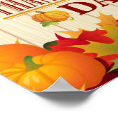 秋カラフルメープル葉感謝祭の開催 ポスター (角)