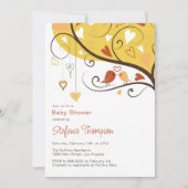 秋カラフルラブバード赤ちゃんシャワー招待状 招待状 (正面)