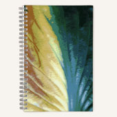 秋カラフルリーフ写真、緑の黄色の茶色 ノートブック (正面)