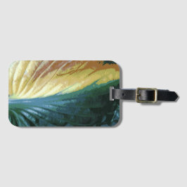 秋カラフルリーフ写真、緑の黄色の茶色 ラゲッジタグ