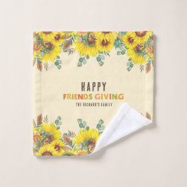 秋カラフルヴィービーサンクスギビングディナーパーティー ウォッシュタオル