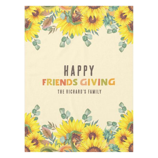 秋カラフルヴィービーサンクスギビングディナーパーティー テーブルクロス (正面)