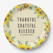 秋カラフルヴィービーサンクスギビングディナーパーティー ペーパープレート (正面)