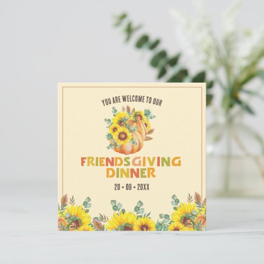 秋カラフルヴィービーサンクスギビングディナーパーティー 招待状 (スタンド正面)