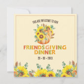 秋カラフルヴィービーサンクスギビングディナーパーティー 招待状 (正面)