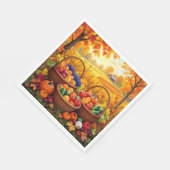 秋カラフル収穫バスケット スタンダードランチョンナプキン (角)