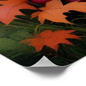 秋カラフル収穫バスケット ポスター (角)