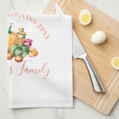 秋カラフル収穫 キッチンタオル (四つ折り)