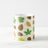 秋カラフル季 – 自然模様 コーヒーマグカップ (中央)