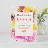 秋カラフル感謝祭ディナー招待状 招待状 (スタンド正面)