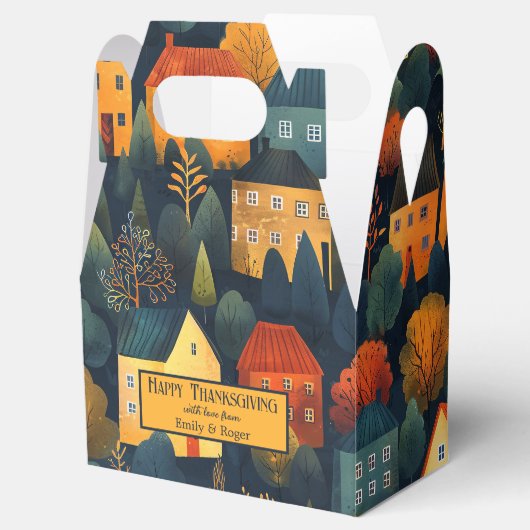 秋カラフル感謝贈与用ギフトボックス フェイバーボックス (オープン)