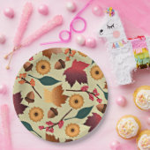 秋カラフル模様 ペーパープレート (パーティー)