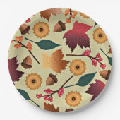 秋カラフル模様 ペーパープレート (正面)