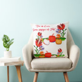 秋カラフル秋の緑の葉カボチャフローラ クッション (椅子)