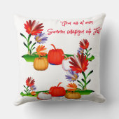 秋カラフル秋の緑の葉カボチャフローラ クッション (裏面)