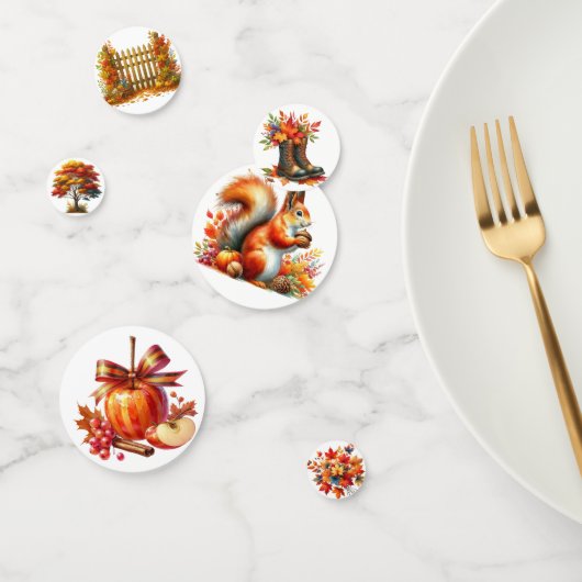 秋カラフル秋をテーマにしたシーン コンフェッティ (グループ)