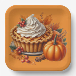 秋カラフル秋をテーマにしたシーン ペーパープレート