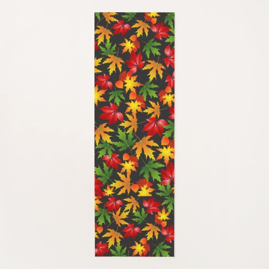 秋カラフル秋カエデの葉抽象芸術模様 ヨガマット (正面)