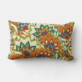 秋カラフル花柄 ランバークッション (裏面)
