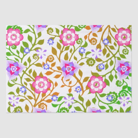 秋カラフル花渦巻形の柄ニース 薄葉紙 (正面)