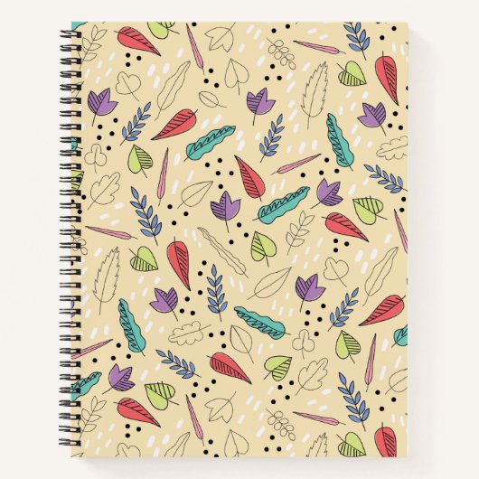 秋カラフル葉メドレー ノートブック (正面)