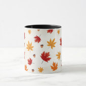 秋カラフル赤橙黄色の落下離れ マグカップ (中央)