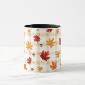 秋カラフル赤橙黄色の落下離れ マグカップ (中央)