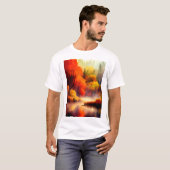 秋カラフル風景水彩5クラシックT-S Tシャツ (正面フル)