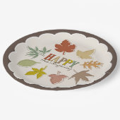 秋カラフル/紅葉ハッピーサンクスギビング ペーパープレート (アングル)