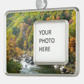 秋カラーアットオヒオピレ州パーク シルバープレートフレームオーナメント (左)