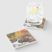 秋カラーアロングビショップクリーク(カリフォルニア州) ストーンコースター (横)