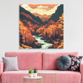 秋カラーオンザコロラドリバーグラフィックアート キャンバスプリント (インサイチュ (リビング))