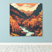 秋カラーオンザコロラドリバーグラフィックアート キャンバスプリント (インサイチュ (ウッドフロア))