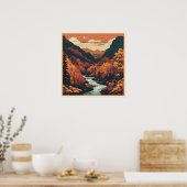 秋カラーオンザコロラドリバーグラフィックアート ポスター (キッチン)