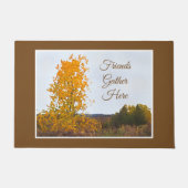 秋カラーコットンウッドツリーインプレシショニストアート引用文 ドアマット (正面)