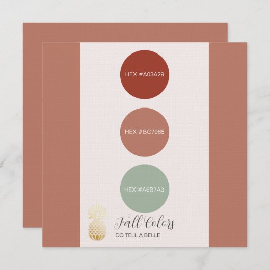 秋カラーパレットの16進コード 招待状 (正面/裏面)