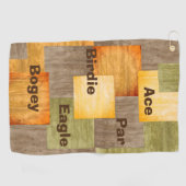 秋カラーブロックゴルフ用語タオル ゴルフタオル (横)