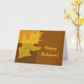 秋カラーブロックハッピー秋 カード (黄色い花)