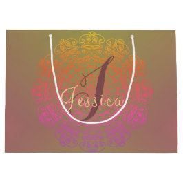 秋カラーマンダラモノグラム抱き枕 ラージペーパーバッグ