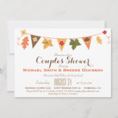 秋カラー離れズバンティンカップルウェディングシャワー 招待状 (正面)