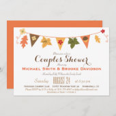 秋カラー離れズバンティンカップルウェディングシャワー 招待状 (正面/裏面)