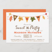秋カラー離れズバンティンスウィート16バースデーパーティー 招待状 (正面/裏面)