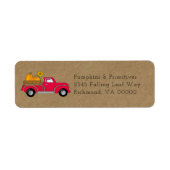秋カントリーヴィンテージトラックカボチャ差出人住所 ラベル (正面)