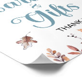 秋カードとギフトブルーピックアップトラックパーティー標識 ポスター (角)